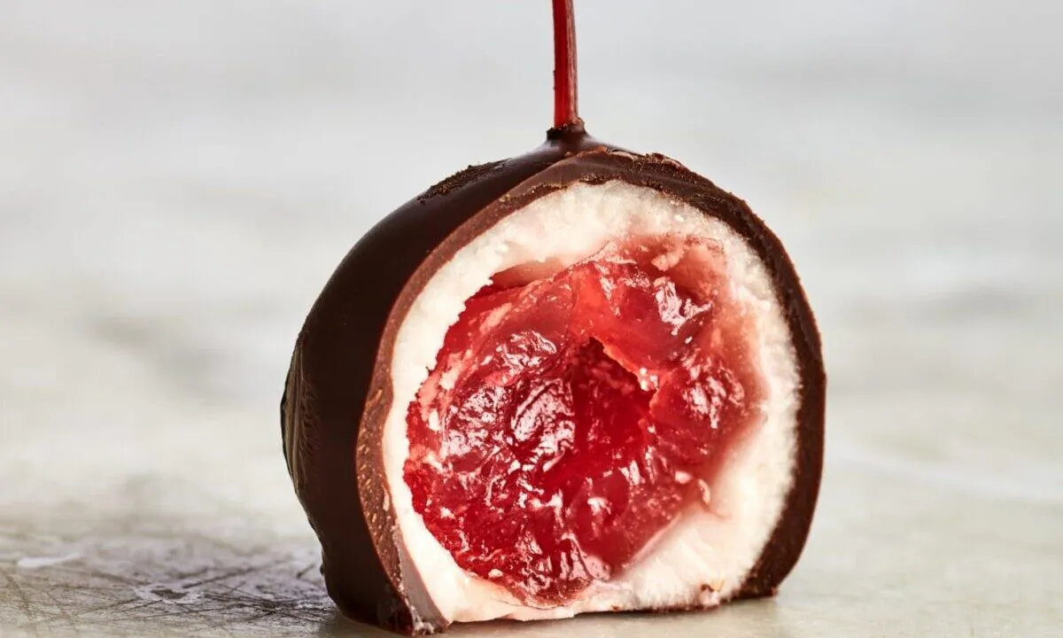 In this classic candy-store confection, maraschino cherries are wrapped in a layer of fondant, then dipped in melty chocolate. (Joe Lingeman/TNS)