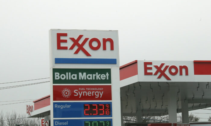 An Exxon station in Hicksville, New York on March 20, 2020. (Bruce Bennett/Getty Images)