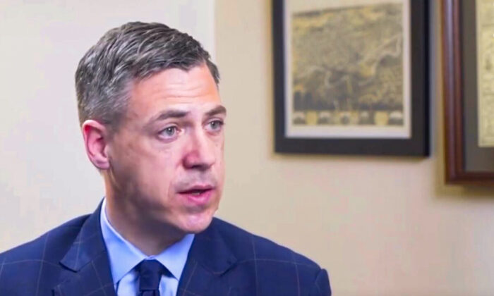 Rep. Jim Banks (R-Ind.) speaks to The Epoch Times in an interview in March 2019. (Screenshot via The Epoch Times)