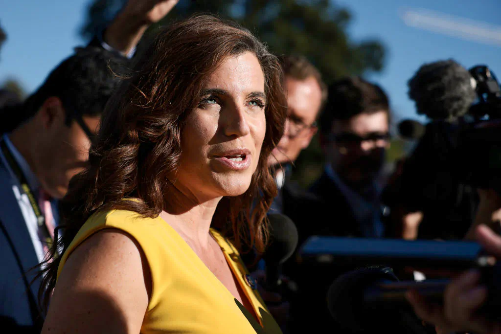 Rep Nancy Mace (R-S.C.) speaks with reporters in Washington on Oct. 21, 2021. (Anna Moneymaker/Getty Images)