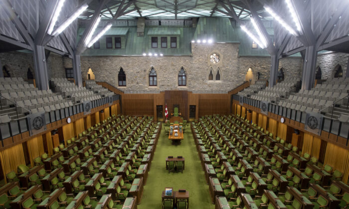The House of Commons chamber is seen on April 8, 2020 in Ottawa. (The Canadian Press/Adrian Wyld)