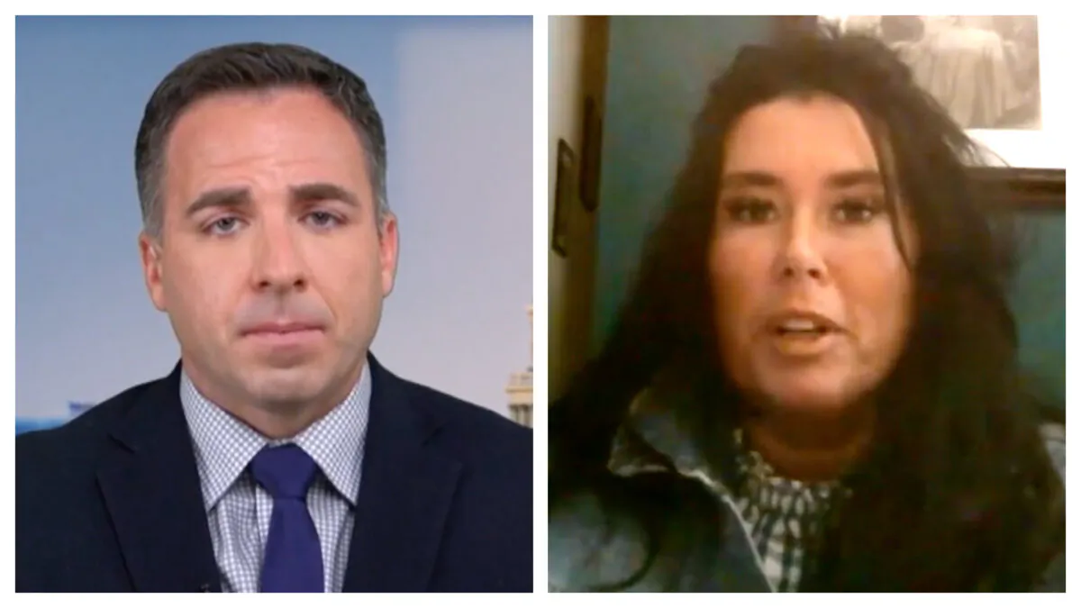 Maureen Steele, an organizer of the People's Convoy, in an interview with NTD's Capitol Report broadcast on Feb. 22, 2022. (Screenshot via The Epoch Times)