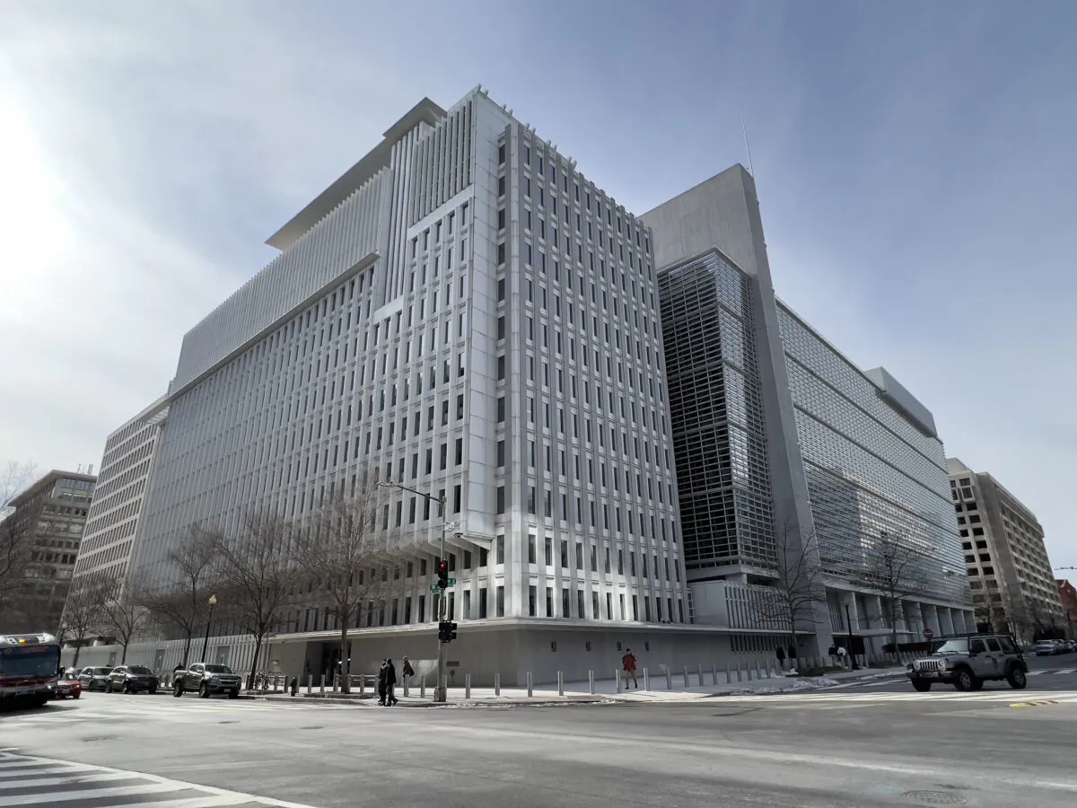 The headquarters of the World Bank in Washington, D.C., on Jan. 19, 2022. (Daniel Slim/AFP via Getty Images)