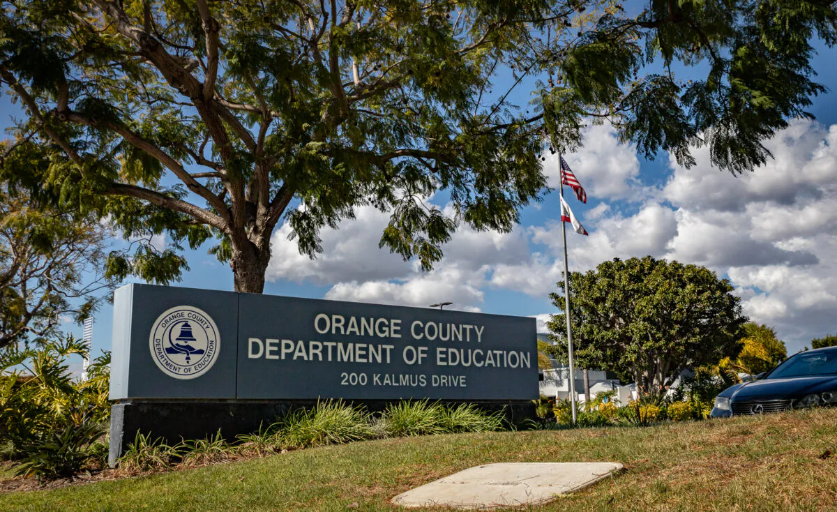 The Orange County Department of Education in Costa Mesa, Calif., on Feb. 23, 2022. (John Fredricks/The Epoch Times)