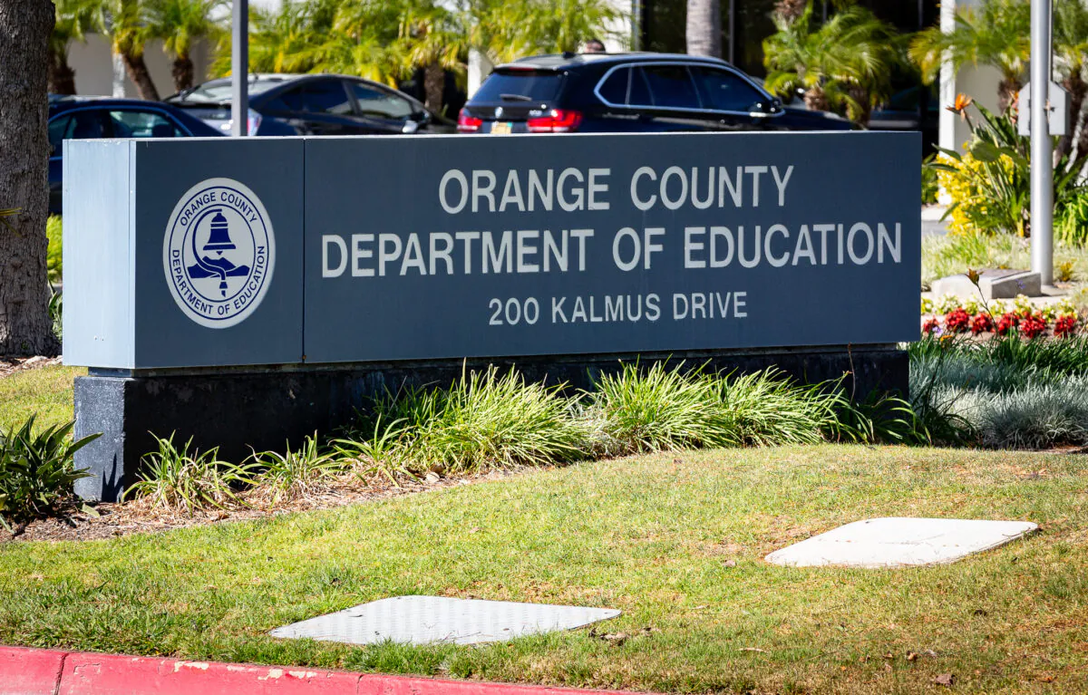 The Orange County Department of Education in Costa Mesa, Calif., on Feb. 23, 2022. (John Fredricks/The Epoch Times)
