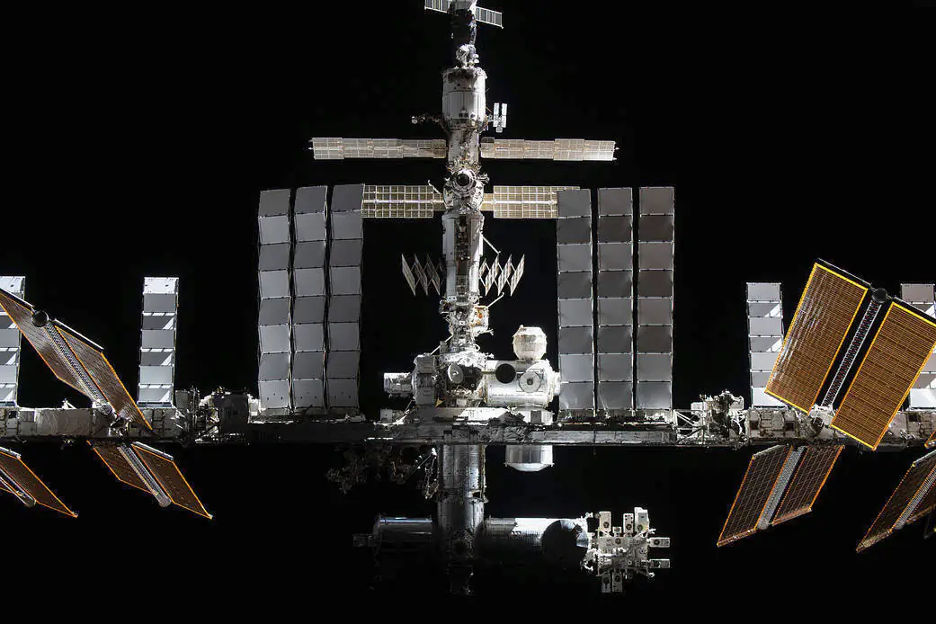 The International Space Station pictured from the SpaceX Crew Dragon Endeavour on Nov. 8, 2021.  (NASA via AP)