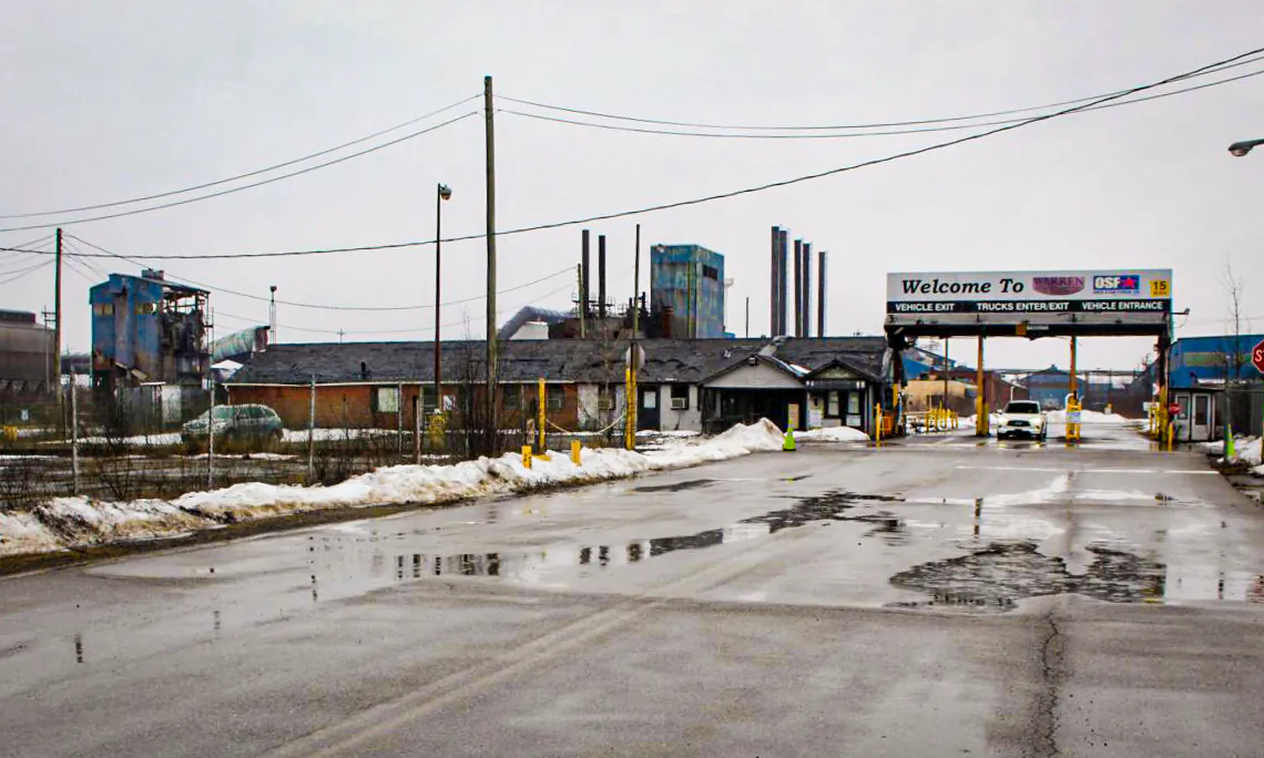 Ohio Star Forge Co. is pictured at 4000 Mahoning Avenue in Warren, Ohio, on Feb. 16, 2022. (Michael Sakal/The Epoch Times)