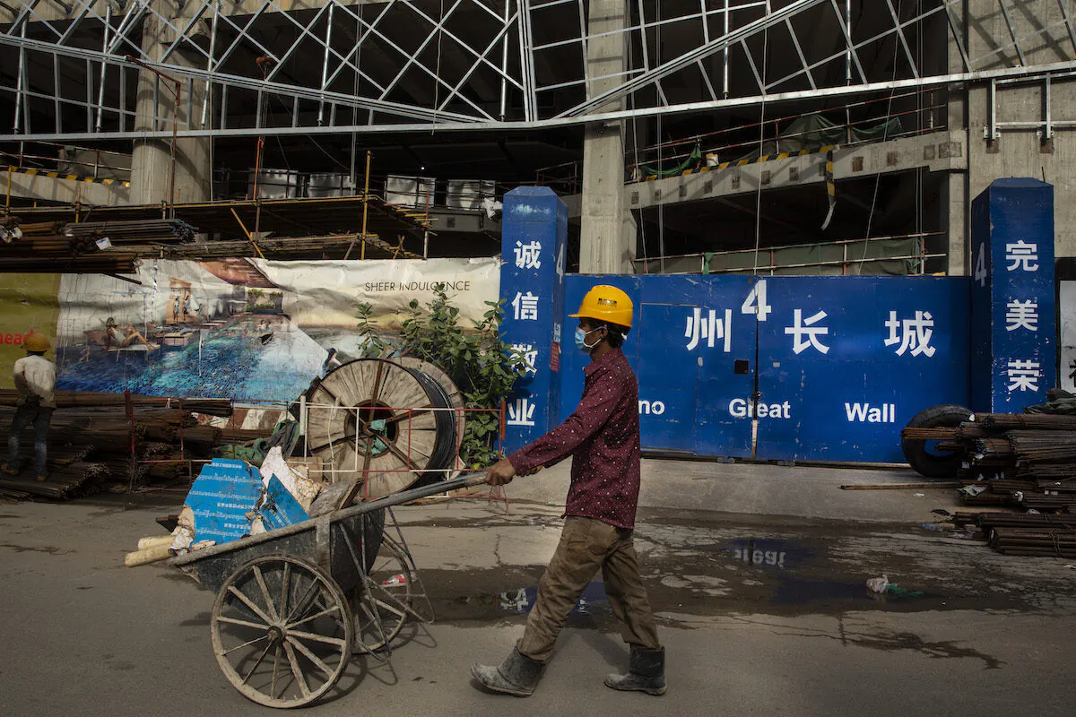 Major construction projects are ongoing in the Diamond Island area of Phnom Penh on July 30, 2019. (Paula Bronstein/Getty Images)