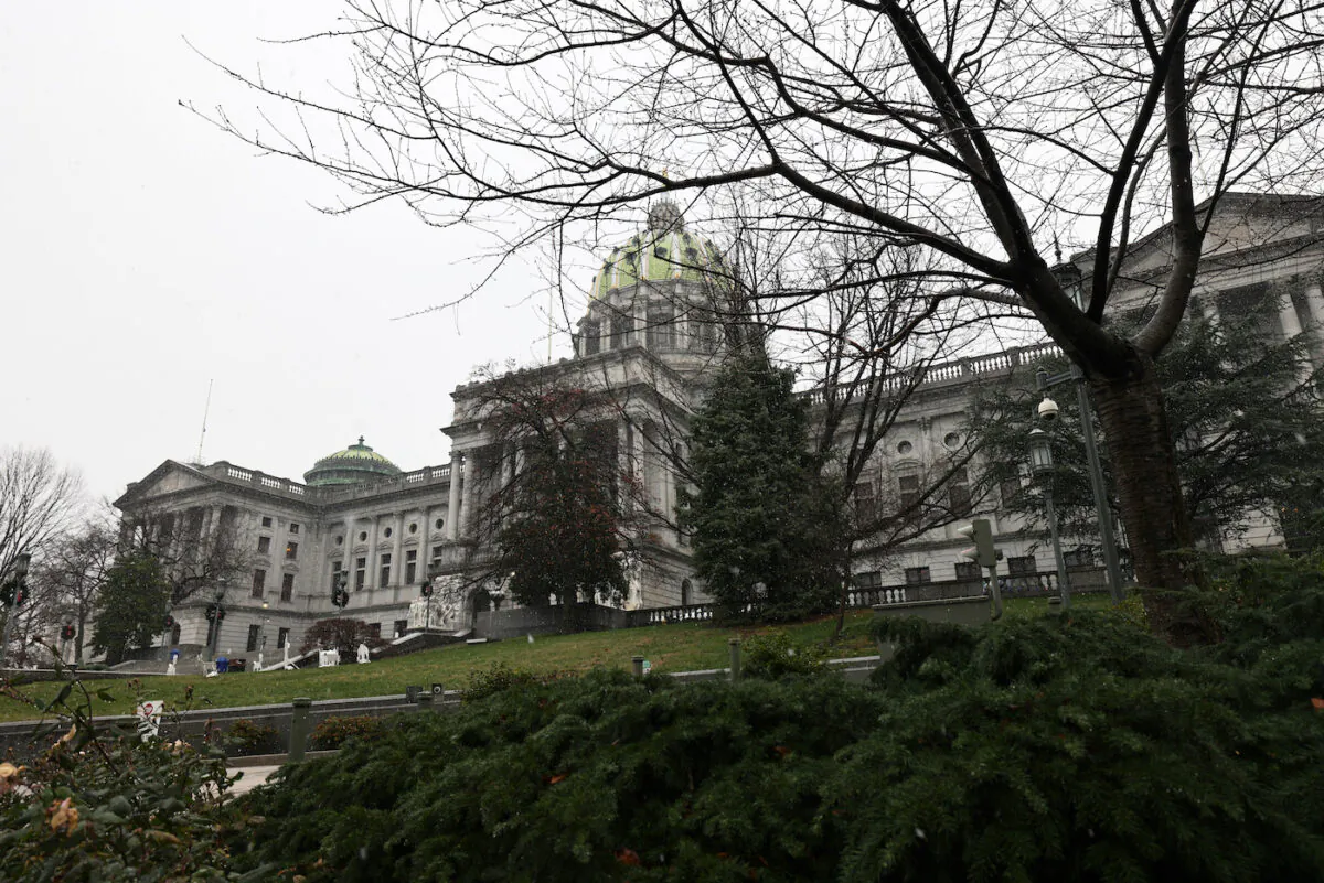 The Pennsylvania State Capitol in Harrisburg on Dec. 14, 2020. (Michael Santiago/Getty Images)
