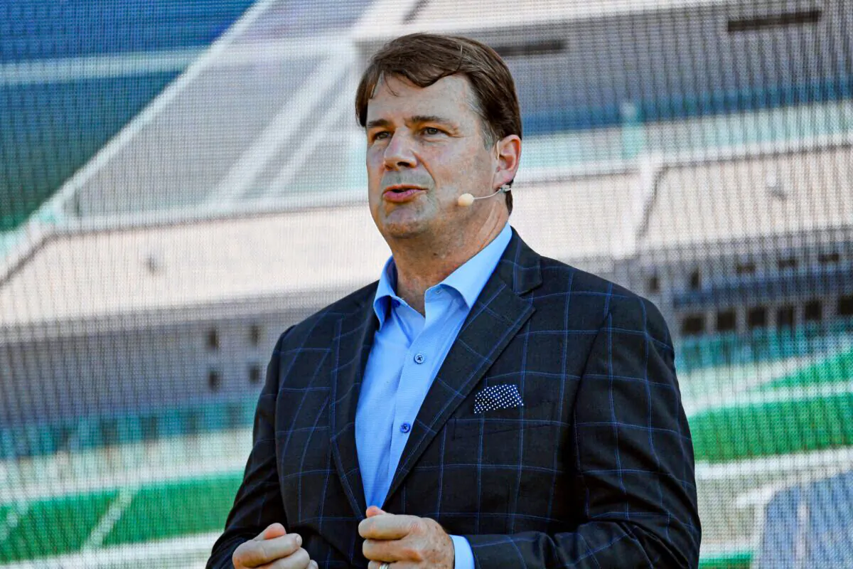 Ford President and CEO Jim Farley speaks during the official announcement of Ford Motor Company along with SK Innovations in building two electric battery factories in Glendale, Ky., at the Kentucky State Capitol in Frankfort, Ky. on Sept. 28, 2021. (Timothy D. Easley/AP Photo/File)