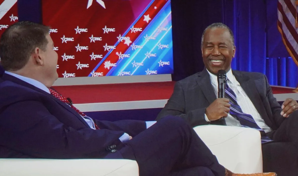 Retired neurosurgeon Ben Carson, former U.S. Secretary of Housing and Urban Development in the Trump Administration, speaks at CPAC 2022 in Orlando on Feb. 15, 2022. (Nanette Holt/The Epoch Times)