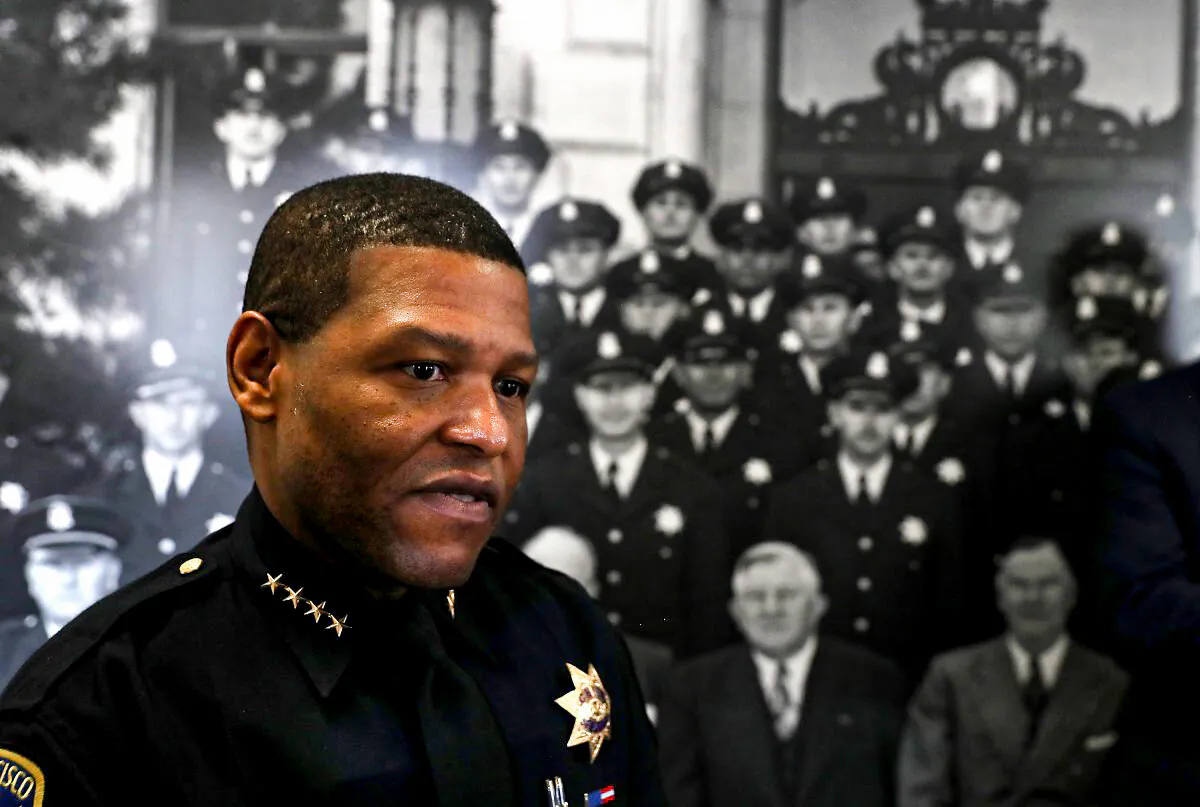 San Francisco Police Chief William Scott at a press conference at the San Francisco Police Academy on May 15, 2018. (Justin Sullivan/Getty Images)