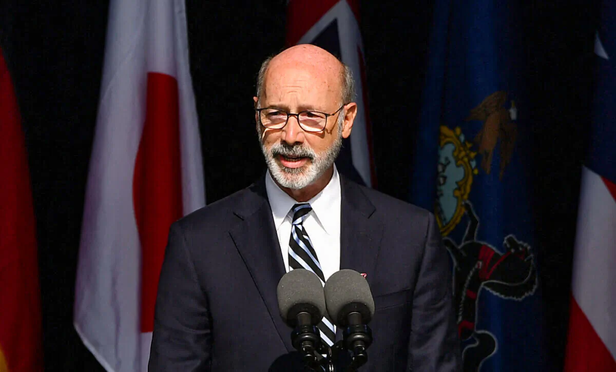 A 2021 file image of Pennsylvania Governor Tom Wolf. Republicans agreed to a new a new Congressional district map for the state last month, but Wolf vetoed it.
(Mandel Ngan/AFP via Getty Images)