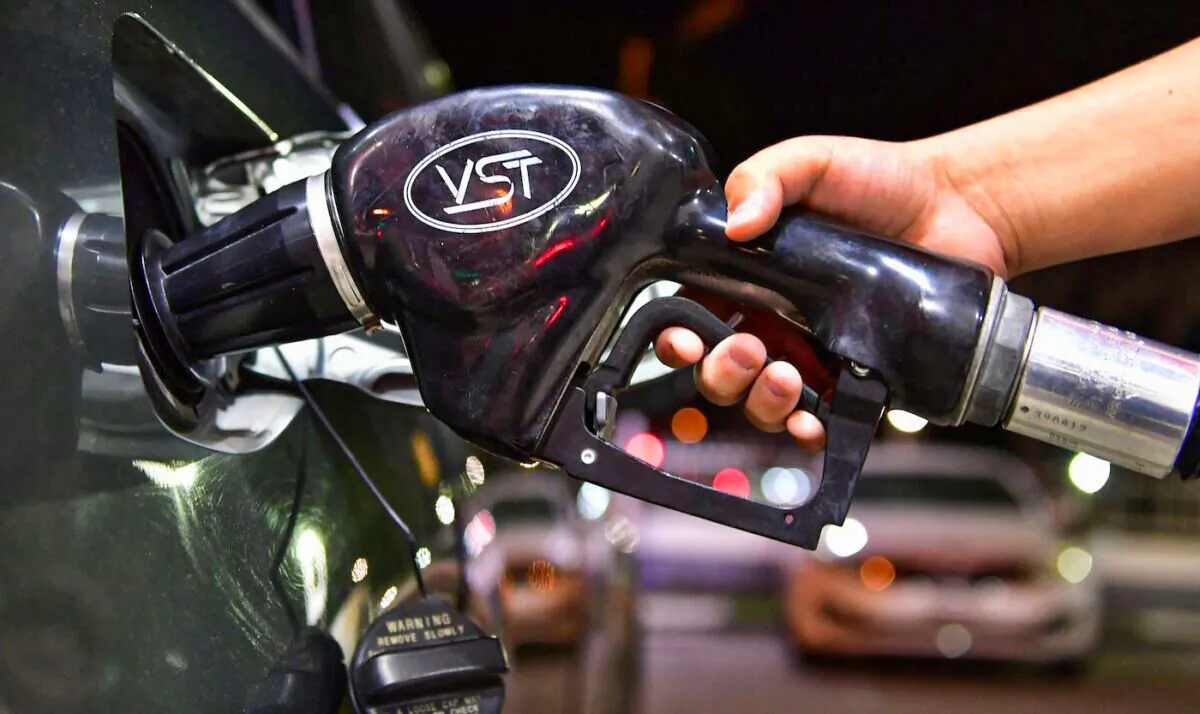 Gas is pumped into a vehicle in Los Angeles on Feb. 23, 2022. (Frederic J. Brown/AFP via Getty Images)