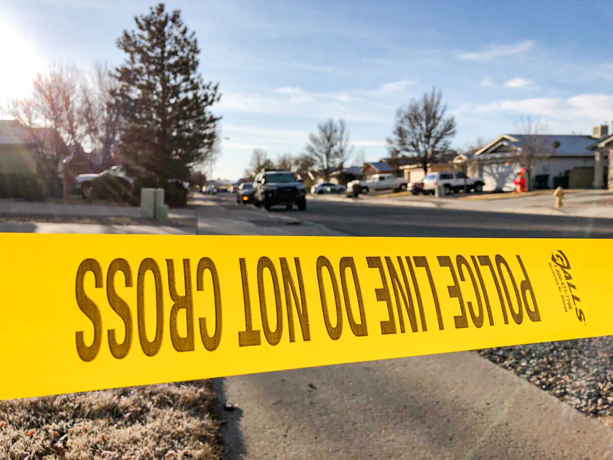 Police tape is seen on Dec. 26, 2019. (Susan Montoya Bryan/AP Photo)