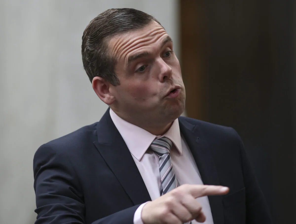 Douglas Ross MP Scottish Conservative Leader today at the Scottish Parliament Holyrood on Aug. 18, 2020 in Edinburgh, Scotland. (Fraser Bremner/WPA Pool/Getty Images)