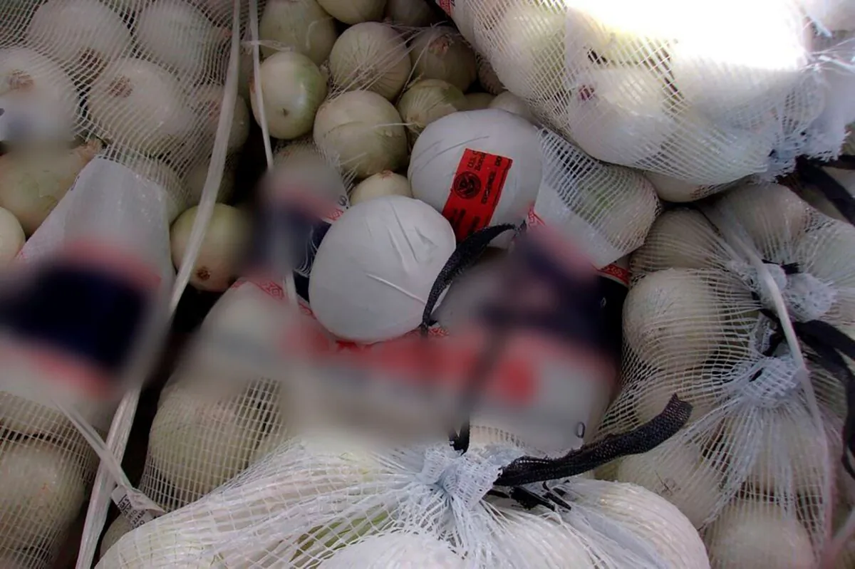 The Otay Mesa commercial facility where authorities discovered almost 1,200 small packages of methamphetamine hidden within a shipment of onions on Feb. 13, 2022. (U.S. Customs and Border Protection via AP)