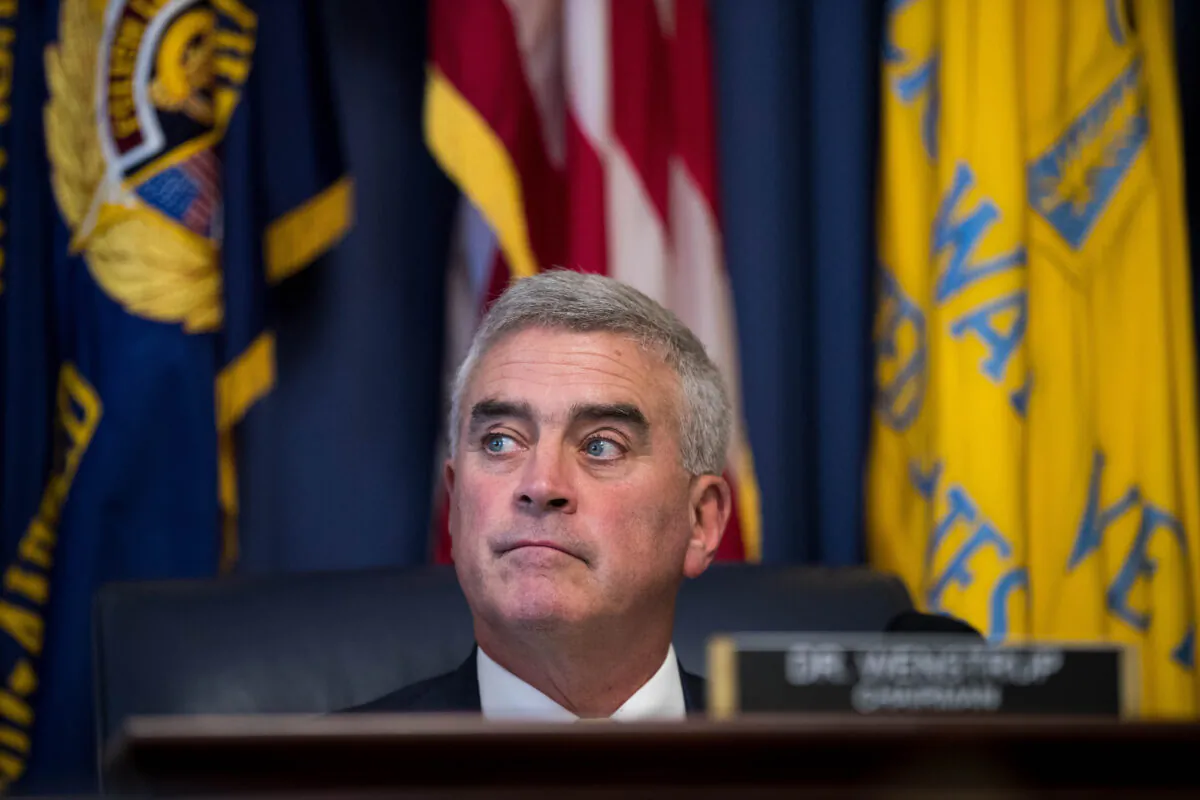 Rep. Brad Wenstrup (R-OH) during a House Veterans' Affairs Committee hearing in Washington DC, on Sept. 26, 2017. (Drew Angerer/Getty Images)