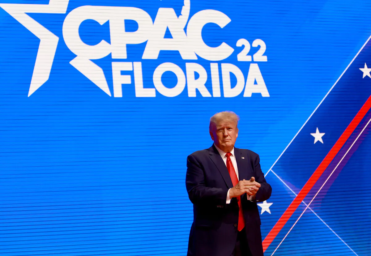 Former President Donald Trump speaks during the Conservative Political Action Conference (CPAC) at The Rosen Shingle Creek in Orlando, Fla., on Feb. 26, 2022. (Joe Raedle/Getty Images)
