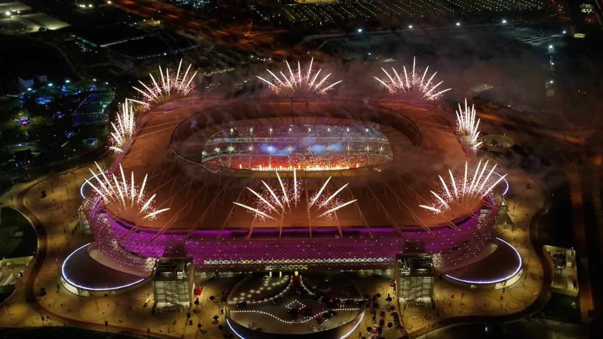 In this handout image provided by Qatar 2022/Supreme Committee, Qatar inaugurates fourth FIFA World Cup 2022 venue, Ahmad Bin Ali Stadium in Doha, Qatar, on Dec. 18, 2020. (Qatar 2022/Supreme Committee via Getty Images)