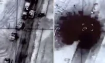 Ukraine Releases Video of Drone Demolishing Russian Missile Systems