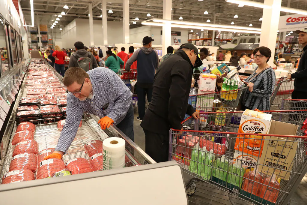 Shoppers look at the meat produce at Costco Perth in Perth, Australia, on March 19, 2020. (Paul Kane/Getty Images)