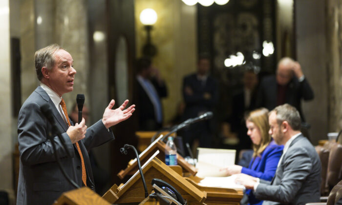 Wisconsin Assembly Speaker Robin Vos addresses the Assembly during a legislative session in Madison, Wis., on Dec. 4, 2018. (Andy Manis/Getty Images)