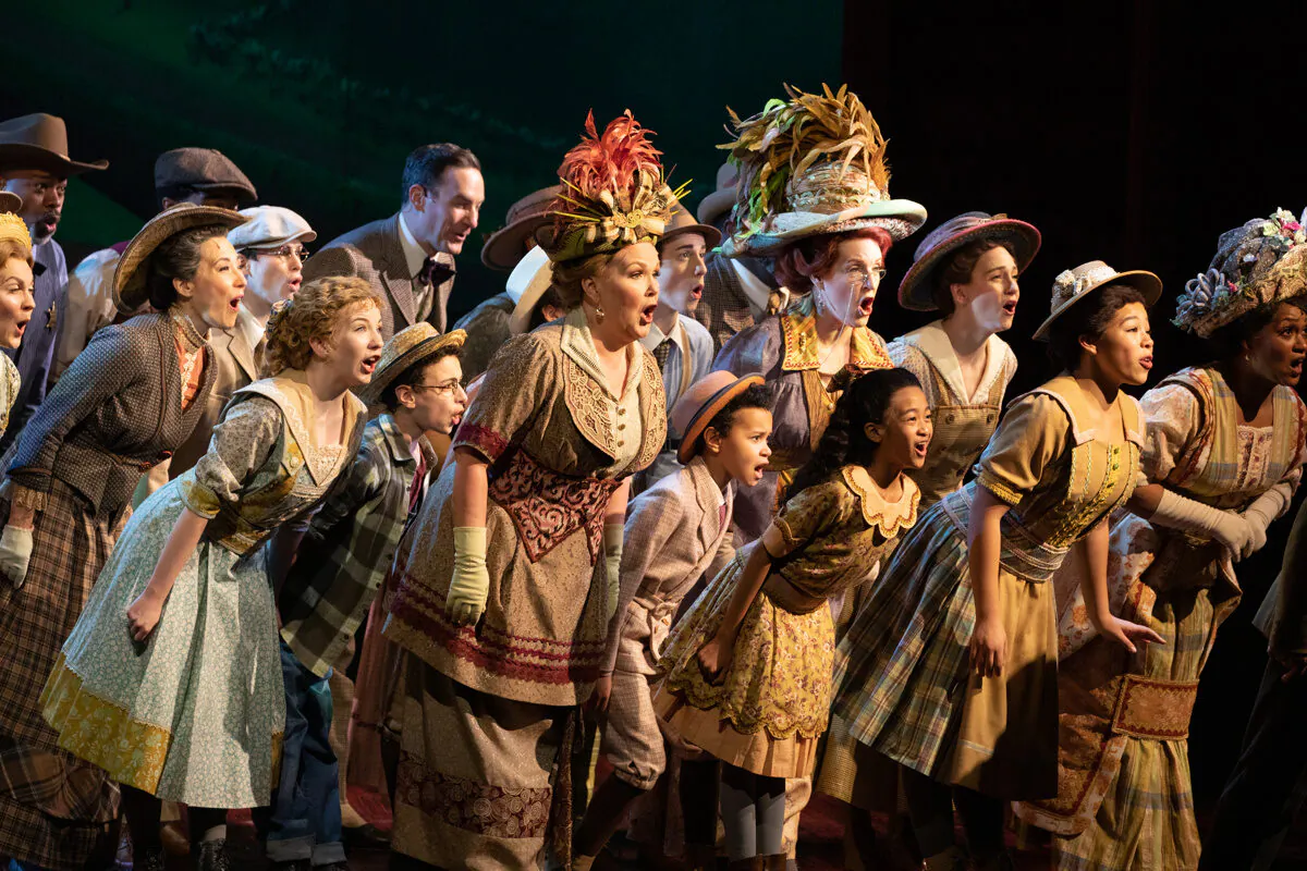 The cast performing a musical number in "The Music Man," now playing on Broadway. (Joan Marcus)