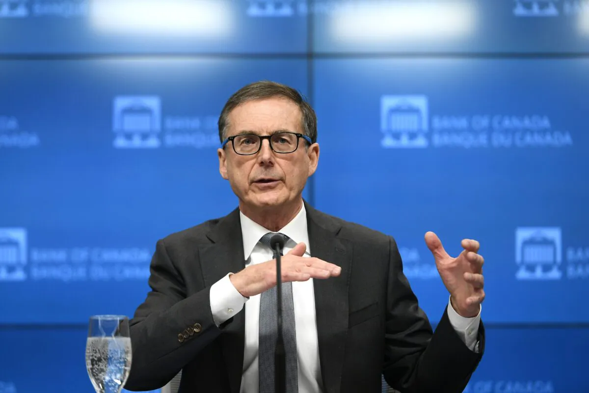 Bank of Canada Governor Tiff Macklem speaks at a press conference at the central bank in Ottawa on Dec. 15, 2021. The BoC raised its overnight rate target by half a percent on June 1, 2022. (The Canadian Press/Justin Tang)