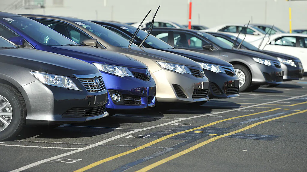 New cars await delivery at the Altona Toyota manufacturing plant in Melbourne, on Feb. 10, 2014. (Paul Crock/AFP via Getty Images)