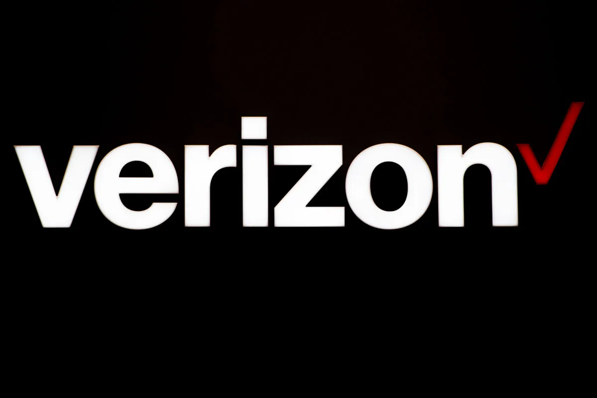 A Verizon logo is seen during the Mobile World Congress in Barcelona, Spain on March 1, 2017. (Josep Lago/AFP via Getty Images)