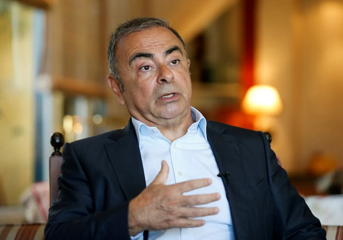 Fugitive former car executive Carlos Ghosn during an interview with Reuters in Beirut, Lebanon, on June 14, 2021. (Mohamed Azakir/Reuters)
