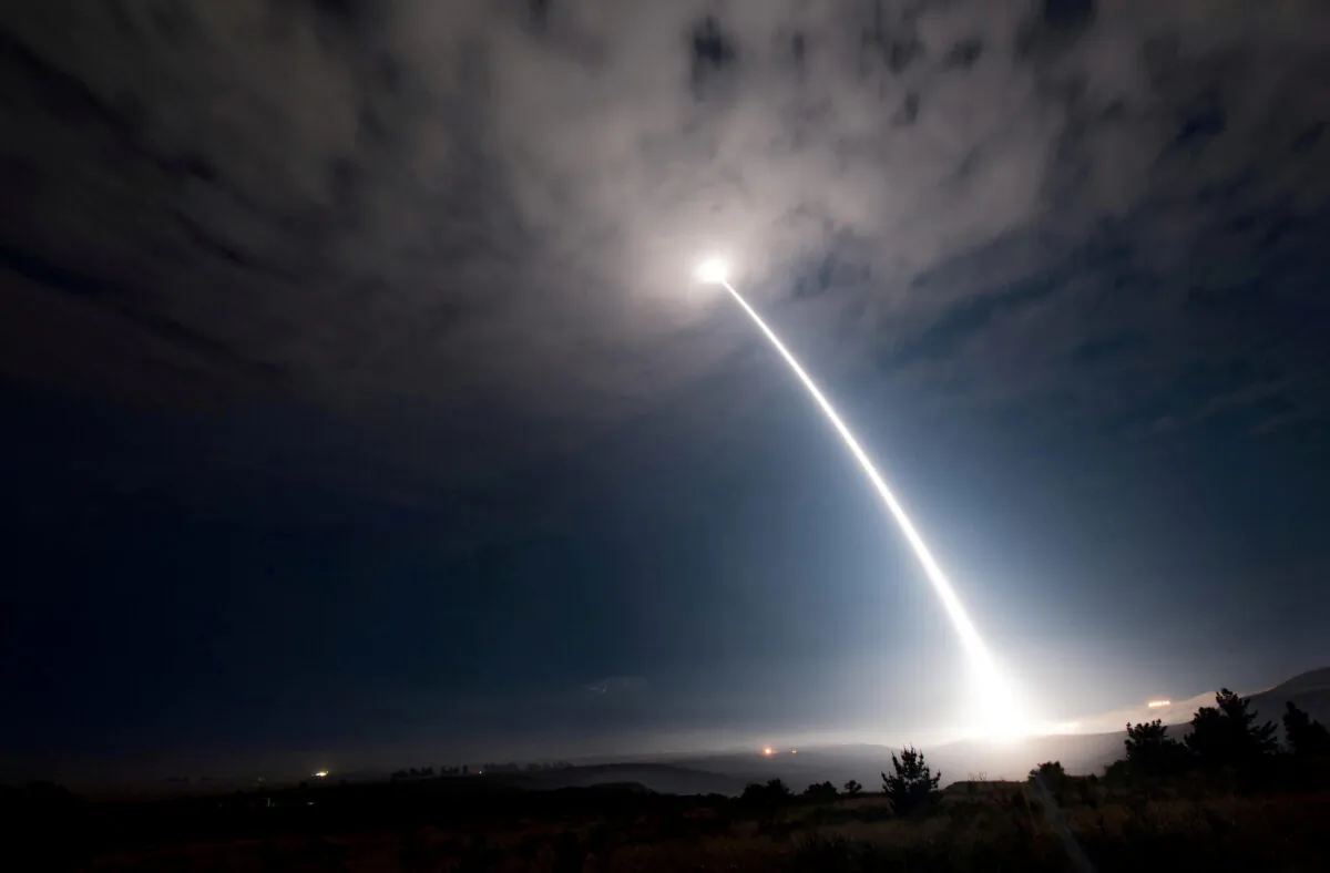 An unarmed Minuteman III intercontinental ballistic missile launches during an operational test at Vandenberg Air Force Base, Santa Barbara, Calif., on Aug. 2, 2017. (U.S. Air Force photo by Senior Airman Ian Dudley)