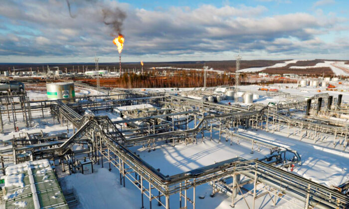 A general view shows an oil treatment plant in the Yarakta Oil Field, owned by Irkutsk Oil Company (INK), in Irkutsk Region, Russia, on March 10, 2019. (Vasily Fedosenko/Reuters)