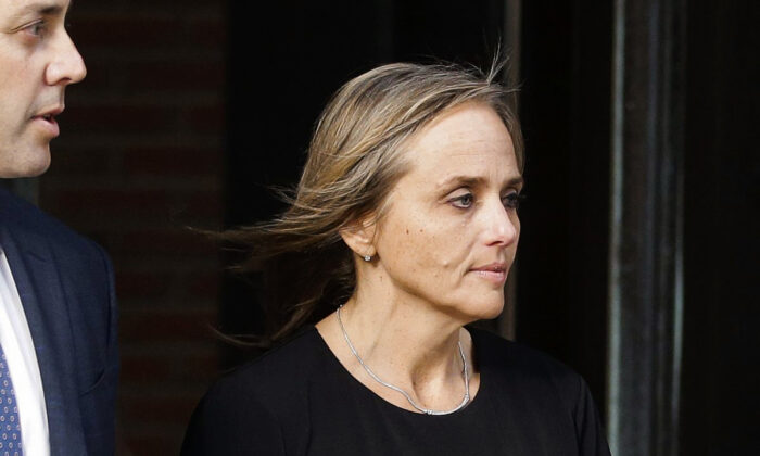 District Court Judge Shelley M. Richmond Joseph departs federal court in Boston, on April 25, 2019, after facing obstruction of justice charges for allegedly helping a man in the country illegally evade immigration officials as he left her Newton, Mass., courthouse after a hearing in 2018. (Steven Senne/AP Photo)