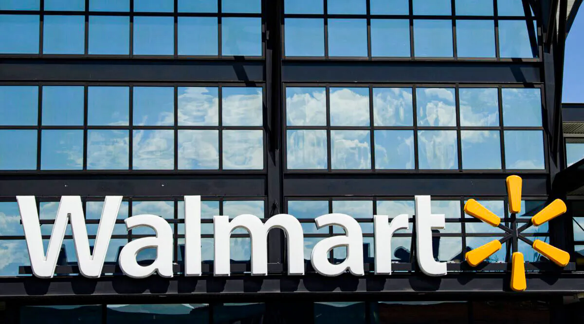 A Walmart logo is seen outside a store in Washington on Aug. 18, 2020. (Nicholas Kamm/AFP via Getty Images)