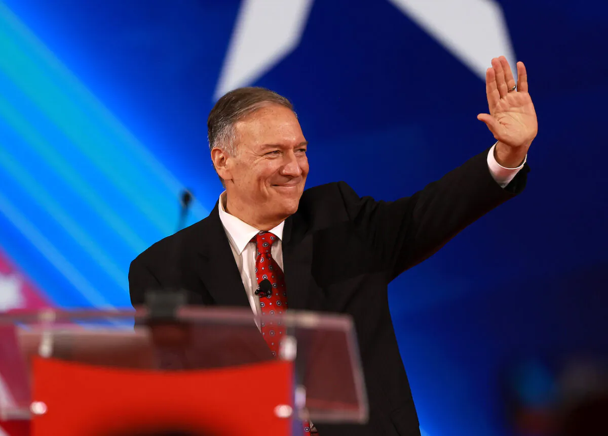 Former U.S. Secretary of State Mike Pompeo speaks during the Conservative Political Action Conference at The Rosen Shingle Creek in Orlando, Fla., on Feb. 25, 2022. (Joe Raedle/Getty Images)