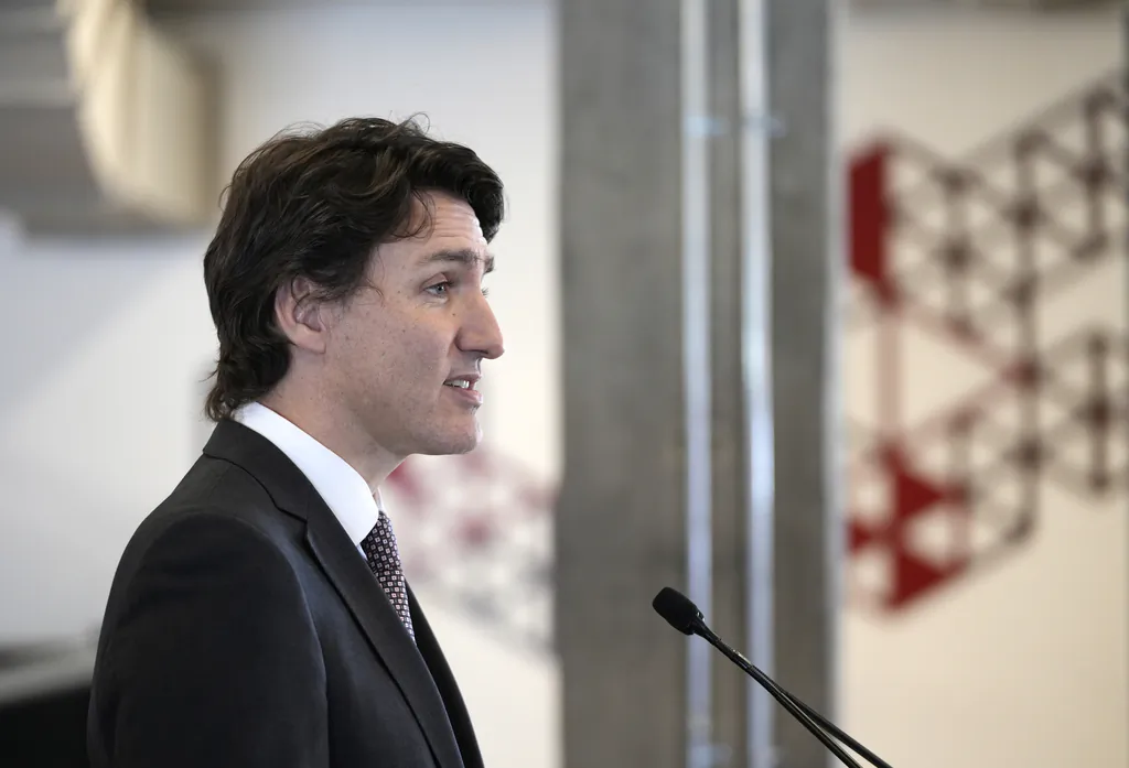 Prime Minister Justin Trudeau speaks at a news conference in Ottawa, on March 3, 2022. (The Canadian Press/Justin Tang)