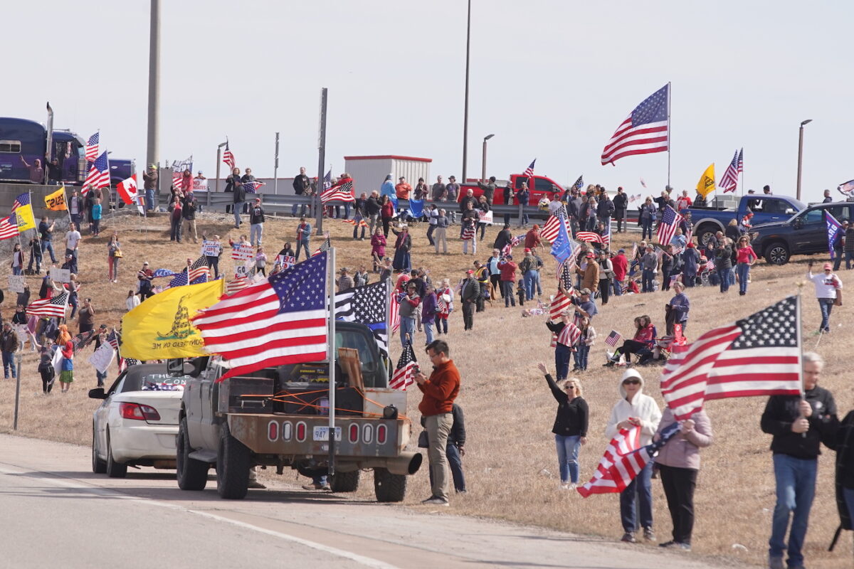 supporters of US trucker convoy 2