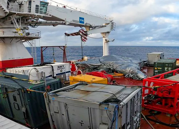 U.S. Navy personnel on March 2 retrieved the wreckage of a stealth fighter jet that sunk to the bottom of the South China Sea after a crash in January 2020. (U.S. Navy)
