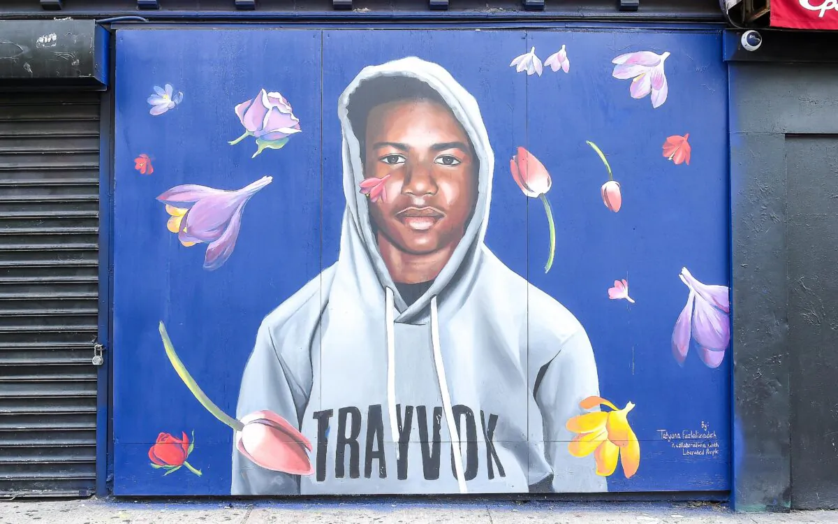 A view of the Trayvon Martin mural at the Trayvon Martin Mural Unveiling in New York City on Aug. 21, 2018. (Ben Gabbe/Getty Images for Paramount Network)