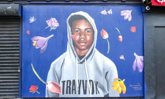 A view of the Trayvon Martin mural at the Trayvon Martin Mural Unveiling in New York City on Aug. 21, 2018. (Ben Gabbe/Getty Images for Paramount Network)