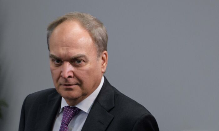 Anatoly Antonov, the Russian ambassador to the United States, arrives for an event in Washington in a file image. (Mandel Ngan/AFP via Getty Images)