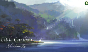 A Little Caribou Travels Through the Grasslands of Its Home