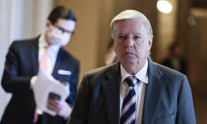 Sen. Lindsey Graham (R-S.C.) on Capitol Hill in Washington in a file image. (Anna Moneymaker/Getty Images)