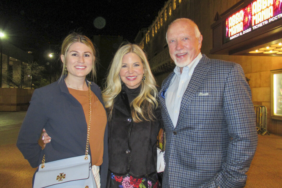 Crystal and Mark Hansen and their friend Brooke Weekes (L) at the Shen Yun Performing Arts performance at Phoenix Orpheum, on March 5, 2022. (Linda Jiang/The Epoch Times)