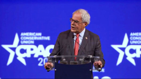 Charlie Gerow, vice chairman of the American Conservative Union which hosts CPAC, speaking at the Florida event, Feb. 2022. (Courtesy Gerow campaign)