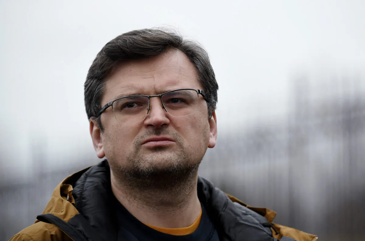Ukrainian Foreign Minister Dmytro Kuleba at the Ukrainian-Polish border crossing in Korczowa, Poland on March 5, 2022 .(Olivier Douliery/Pool/AFP via Getty Images)