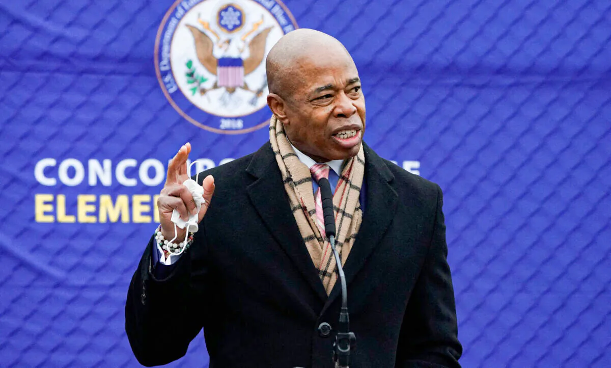 New York Mayor Eric Adams speaks in New York City on Jan. 3, 2022. (Getty Images)