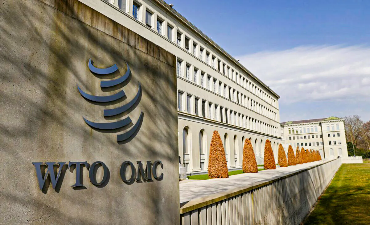 The World Trade Organization headquarters (WTO) in Geneva, Switzerland, on March 4, 2021. (Denis Balibouse/Reuters)